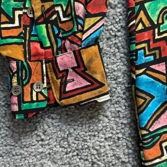 Vintage Timney Fowler for Go Silk Button-Up Colorful Shirt Mens S- Excel. Cond. - Picture 7 of 11